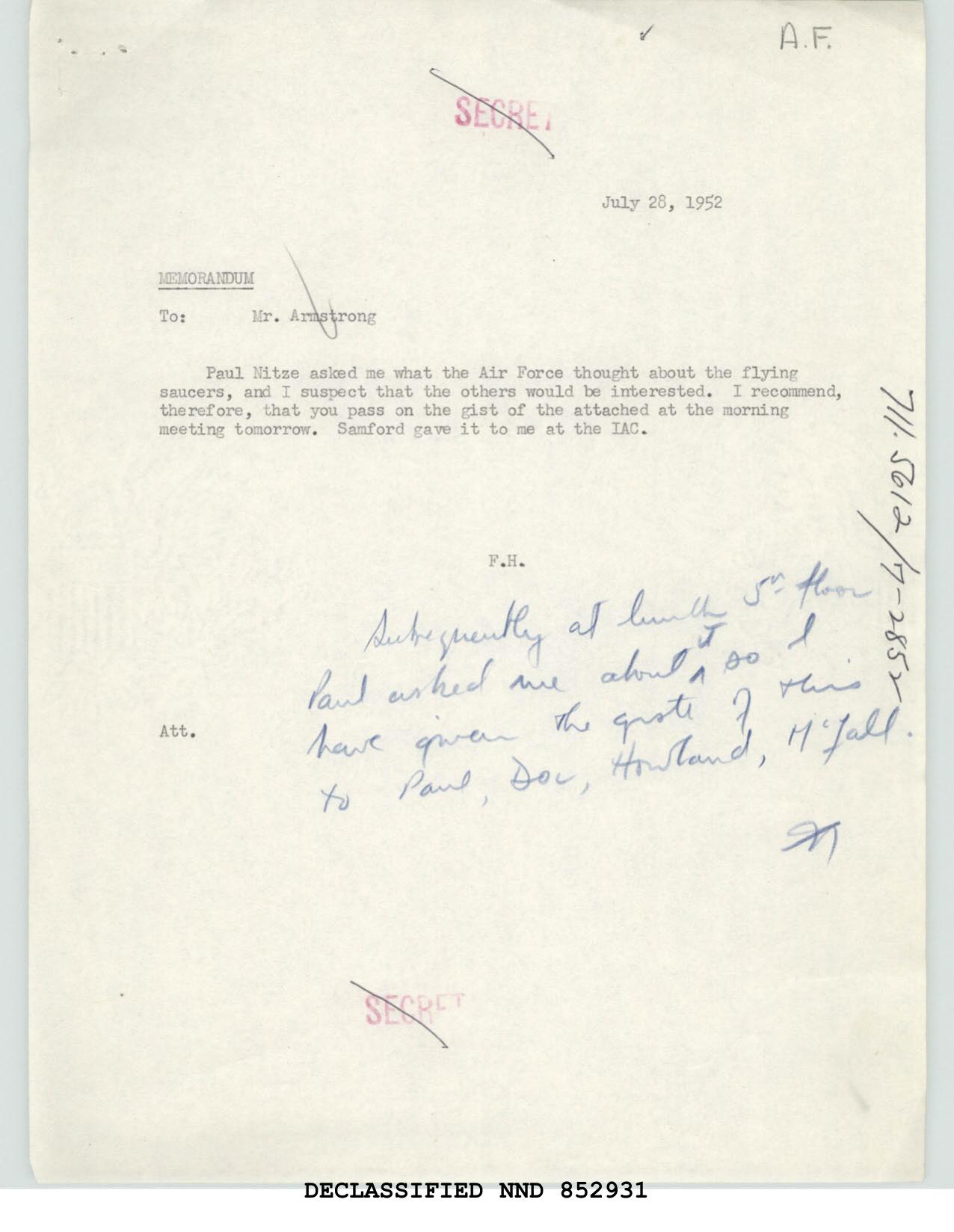 Derived render of official PDF page 1: memorandum to Mr. Armstrong