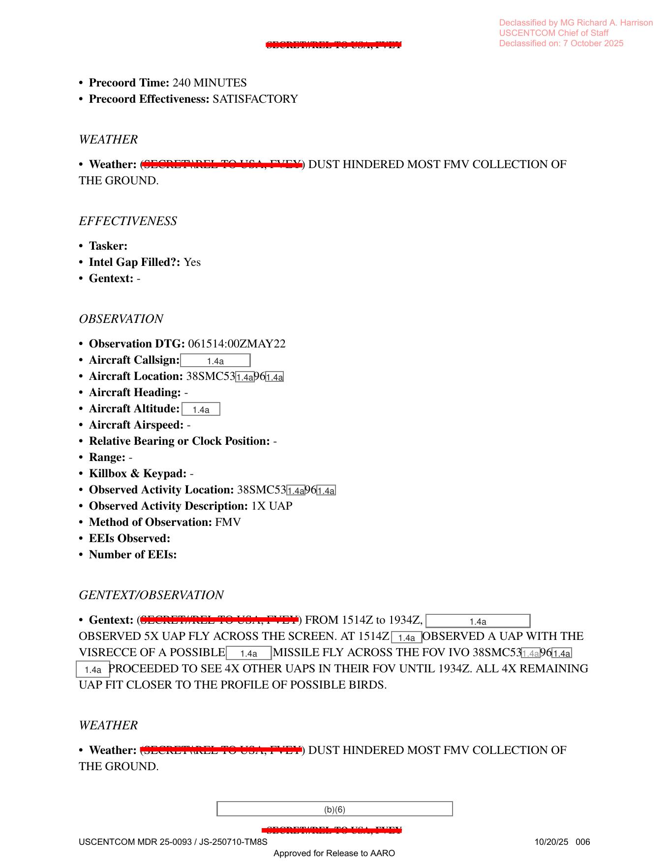 Derived page render from official PDF: page 6 observation and weather text