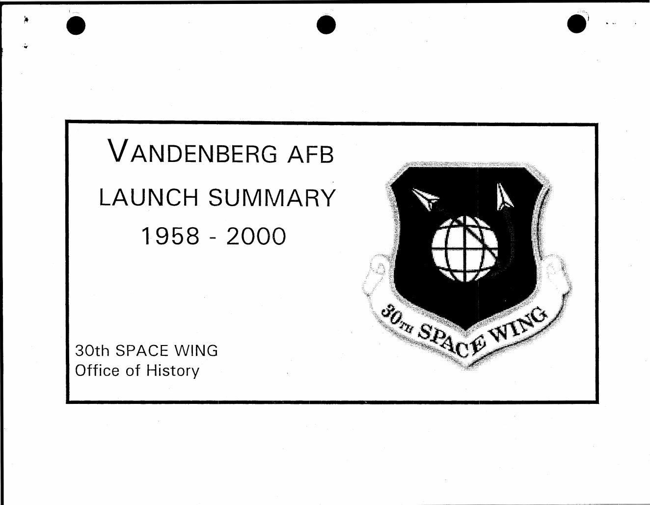 Derived page render from official PDF: D49 Vandenberg launch-summary title page