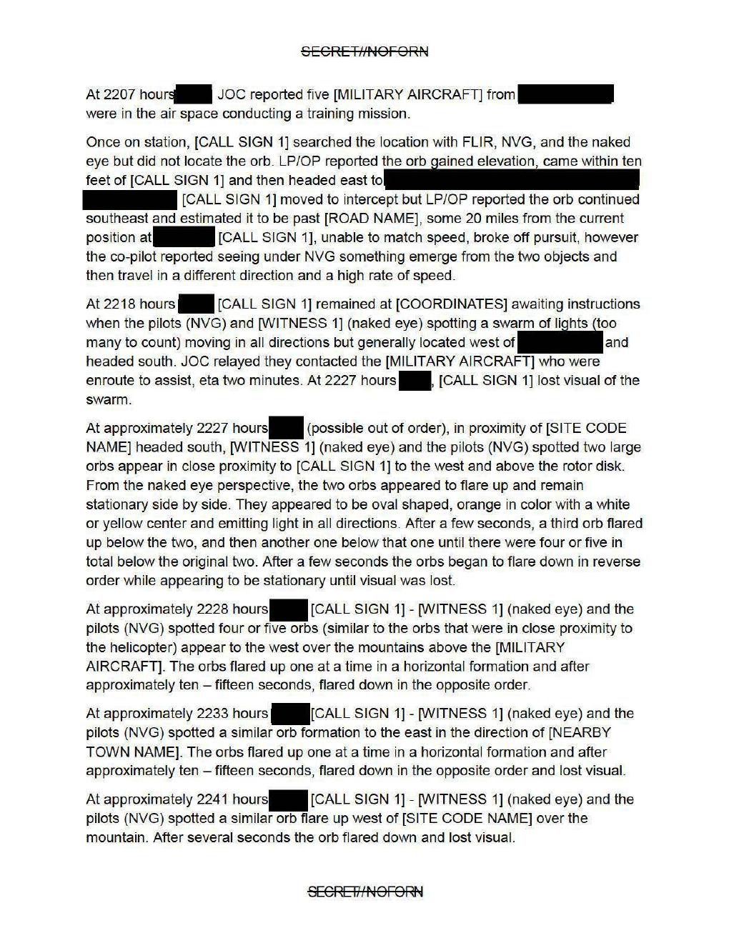 Derived official PDF page render: USPER Statement about UAP Sighting, page 2
