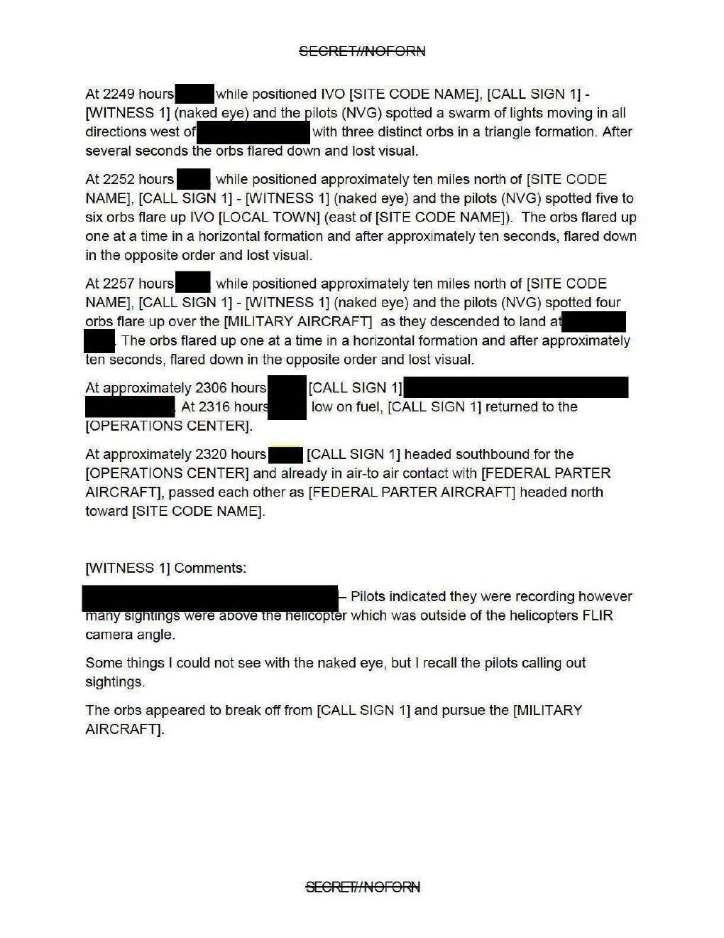Derived official PDF page render: USPER Statement about UAP Sighting, page 3