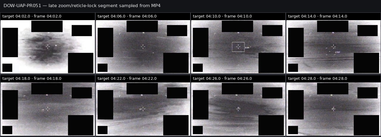 Sampled late zoom / reticle-lock segment from the official PR051 MP4