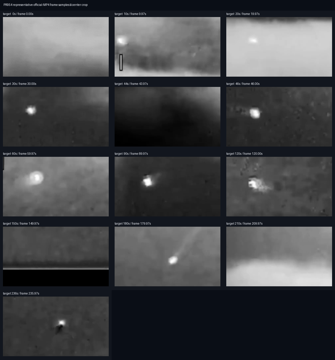 PR054 representative center-crop samples from the official MP4